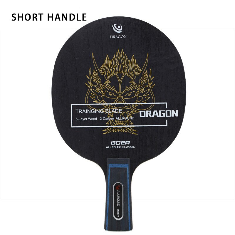 Raquete de tênis de mesa lâmina, 5 camadas de madeira + 2 camadas carbono, alta velocidade ping pong lâmina para ataque rápido jogadores ofensivos: short handle