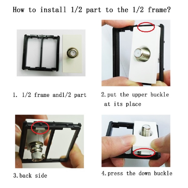 White Plastic Frame EU Wall Plug RJ45 TV ST HDMI CAT6 USB Sockets Mechanical Switch Function Parts DIY Free Combination: type9