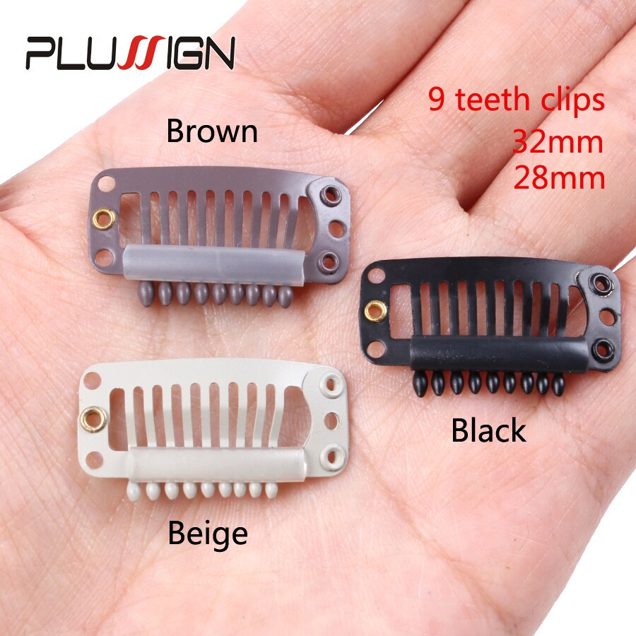 10 Stuks Zwart Haar Snap Clips Voor Extensions U S... Grandado