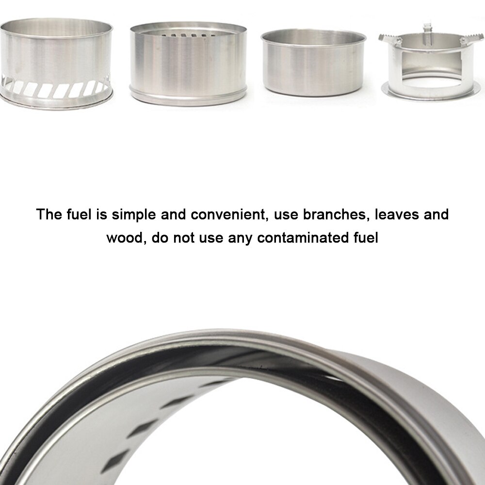 310*200MM Large Camping Wood Stove Split Portable Gas Stainless Steel Gas Firewood Burner Backpacking Furnace camping equipment