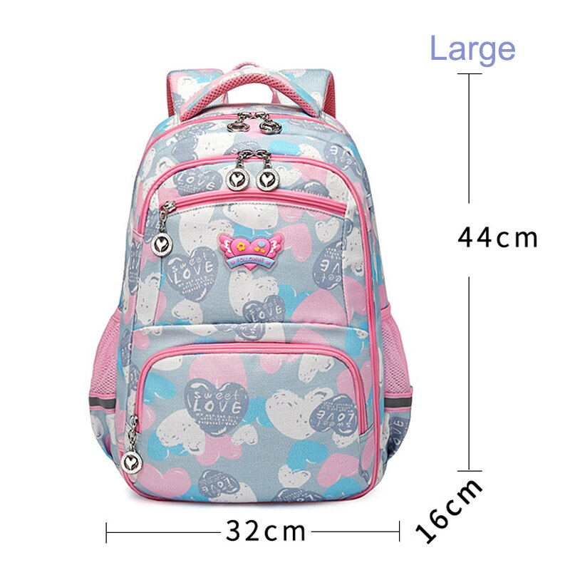 Dzieci 1-6 klasy szkolne plecaki dla dziewcząt z miłosnym nadrukiem wodoodporne torby robić szkoły podstawowej dzieci student plecak Mochila Escolar: duży różowy