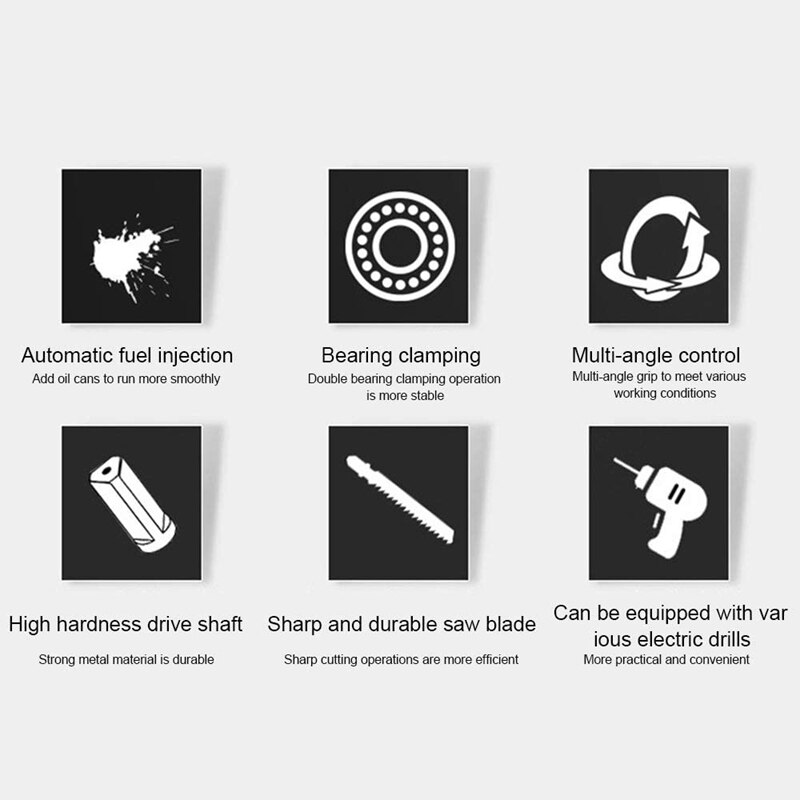 Reciprocating Saw Set Portable Multifunctional Electric Drill Chainsaw Safe Woodworking Tools for Wood and Metal Cutting