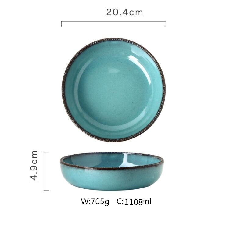 Porcelain Dinner Plate Set Kitchen Plate Ceramic Tableware Food Dishes Rice Salad Noodles Bowl Soup Kitchen Cook Tool: C