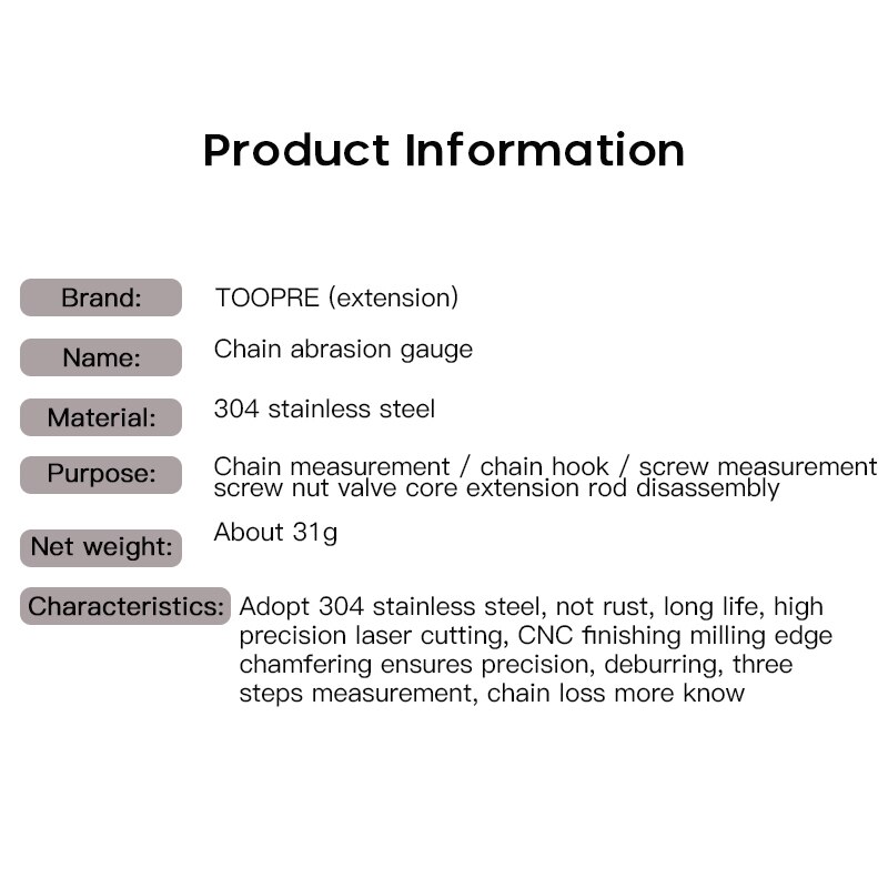 Mountain Bike Chain Measuring Ruler Wear Measuring Device Measuring Chain Ruler Caliper Inspection Tool
