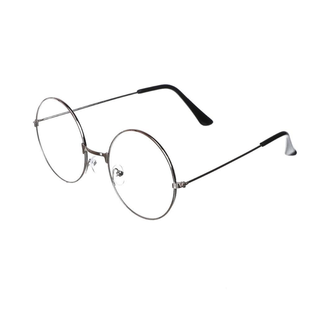 Vintage retro metalramme klar linse briller nørd nørd briller briller overdimensionerede runde cirkel briller: Flis