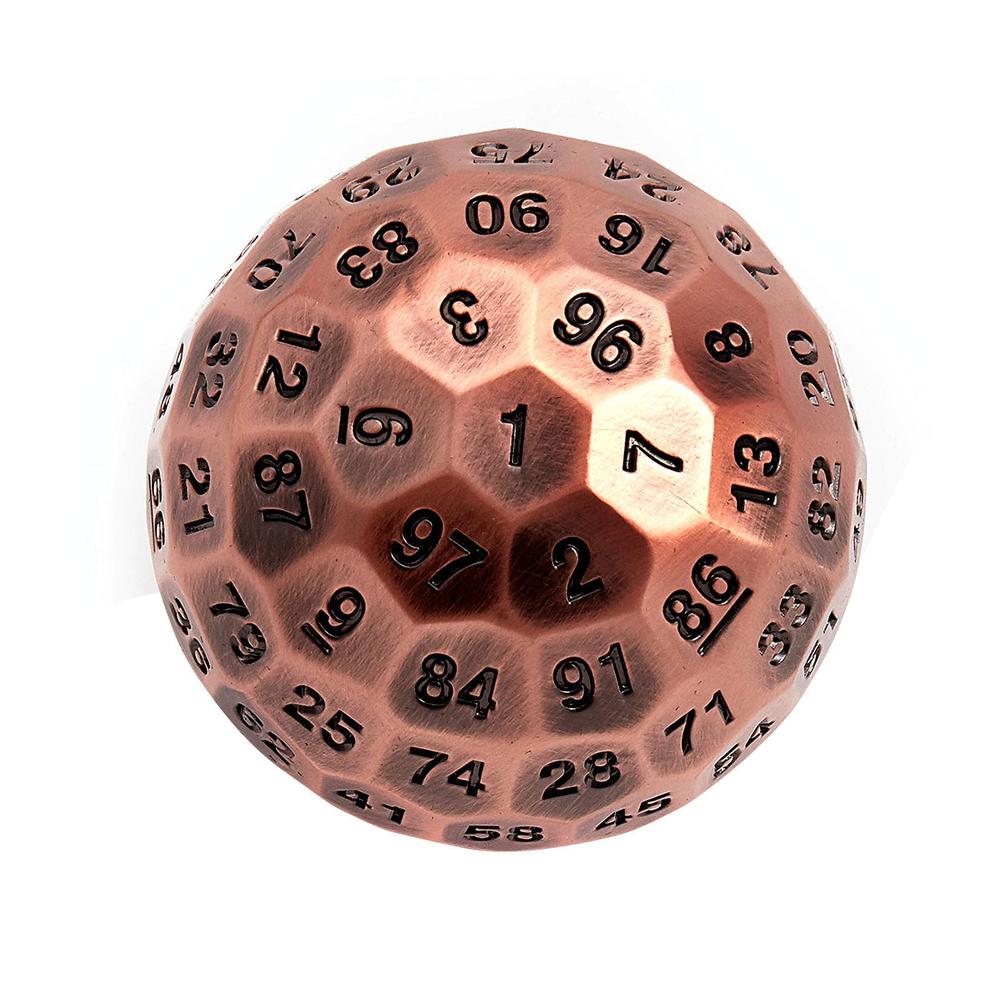 Metalowe kości wielościenne 100 stron kości, przezroczysta kostka D100, kostka 100 jednostronna, kostka robić gry D100, kostka 100-jednostronne z niebieski: C