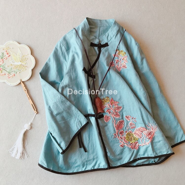 Ropa tradicional china para mujer, top hanfu, tops y pantalón para mujer, ropa oriental china, tops cheongsam de hada para mujer: color3