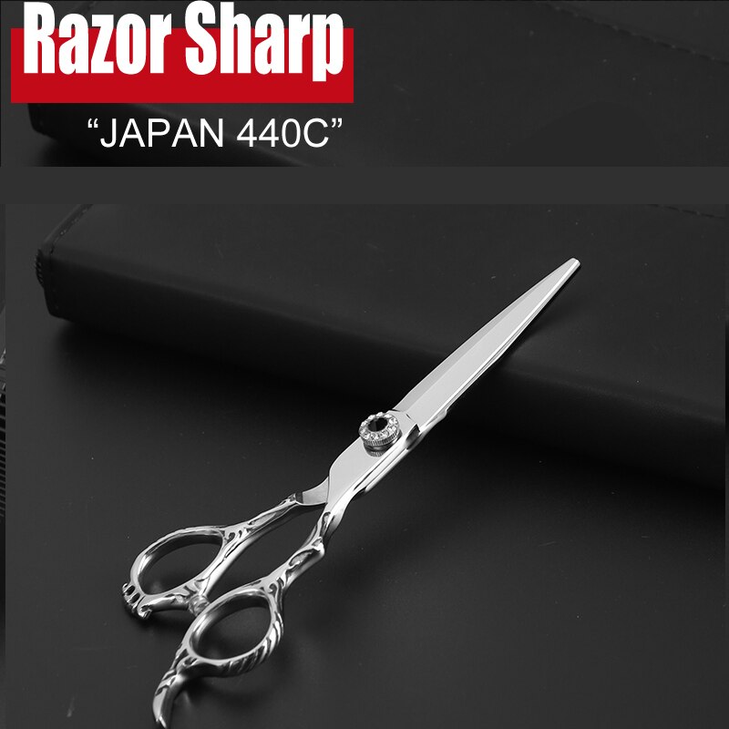5.5 &amp; 6.0 Inch Japan 440C Kapper Schaar Shop Gereedschap Kappers Schaar Professiona Hair Schaar Snijden Dunner Salon Shears: 6.0 Inch Cutting 04