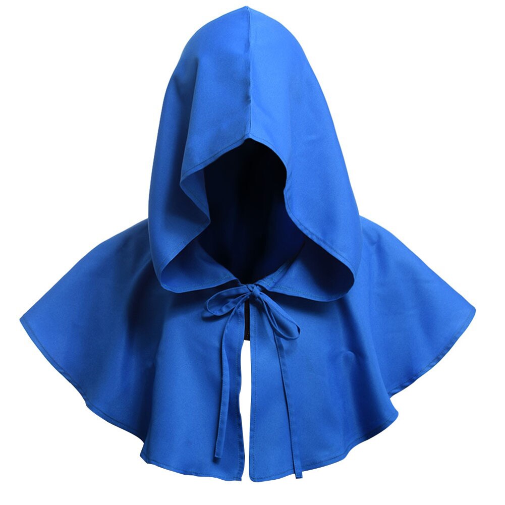 Moyen âge capuche corde Cape sorcière médiévale déguisement d'halloween accessoires de Cosplay jeu délicat Halloween événement: Blue