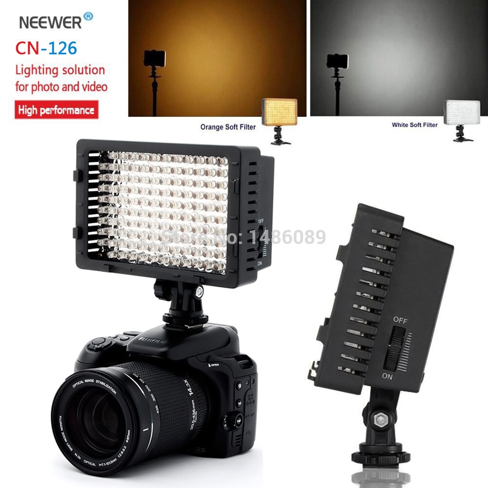 Neewer CN-126 126 video light op camera licht voor canon sony panasonic camcorder of dlsr camerasor digitale camcorder