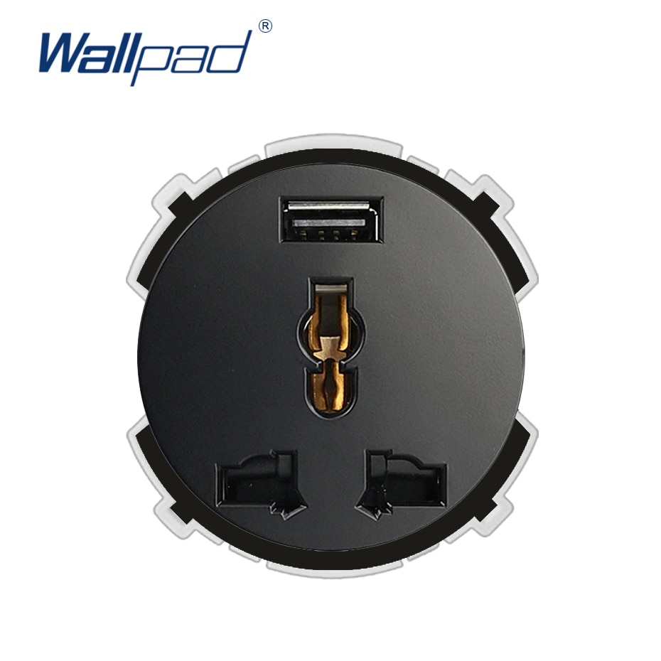 Wallpad usb multifunktion 13a vægstik funktionstast kun elektrisk væg stikkontakt stikkontakter 5v 2100ma