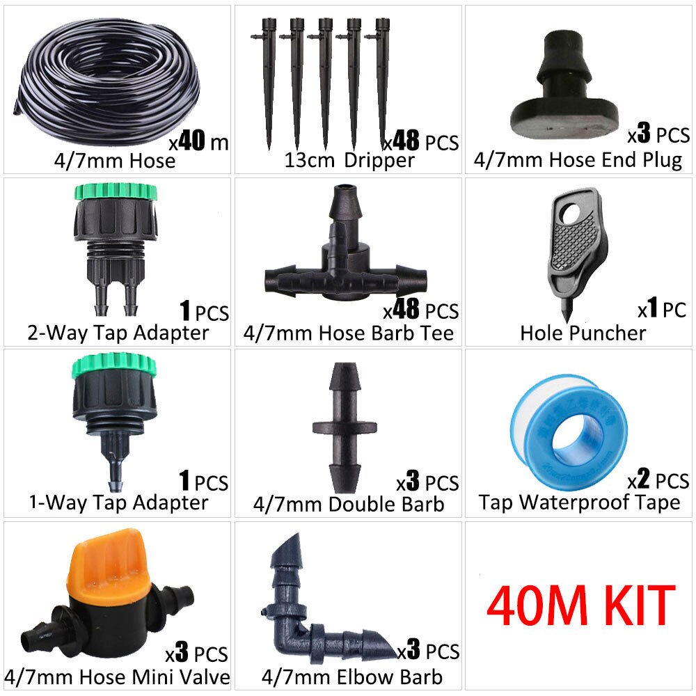 4/7mm Hose Drip Irrigation System 360 Degree Adjustable 8 Hole Sprinkler Garden Watering Kit Inserting Ground Micro Flow Dripper: green