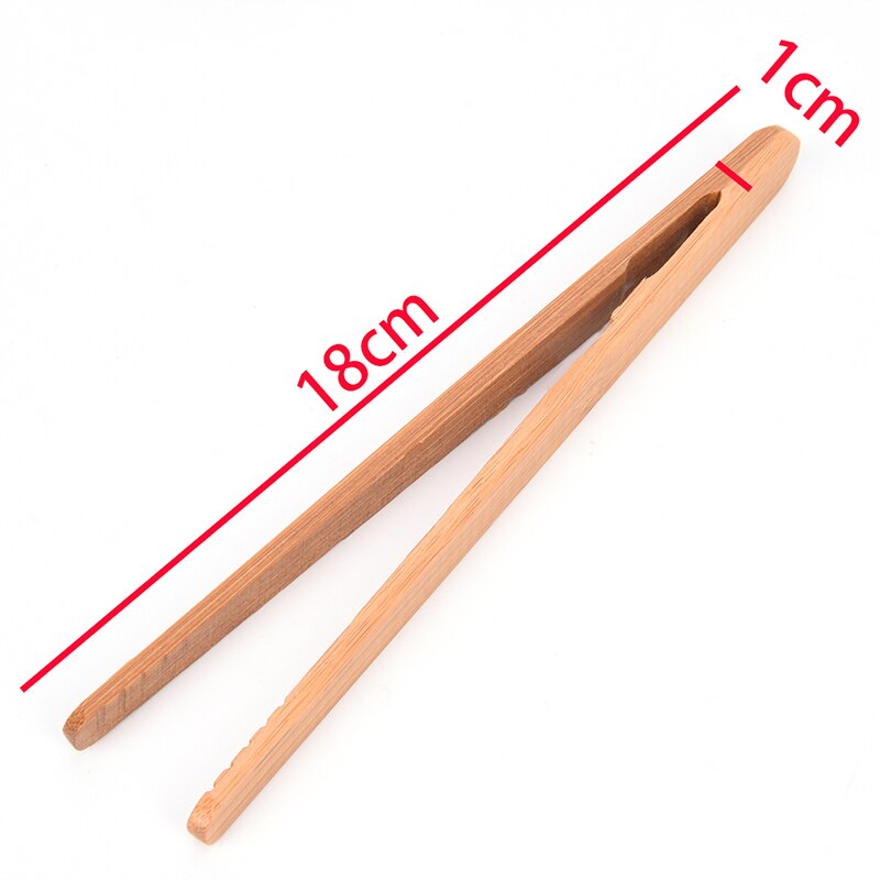 1Pcs 18Cm Bamboe Pincet Thee Gebruiksvoorwerp Pincet Thee Clips Hout Kleur Geweven Bamboe Kongfu Keuken Salade Voedsel Toast