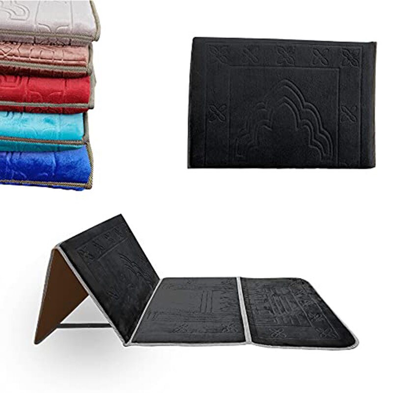 Esterilla plegable portátil para hacer ejercicio, esterilla de meditación y Yoga, para exteriores, Fitness, gimnasia, gimnasio, suelo, silla ergonómica, soporte para la espalda: Negro