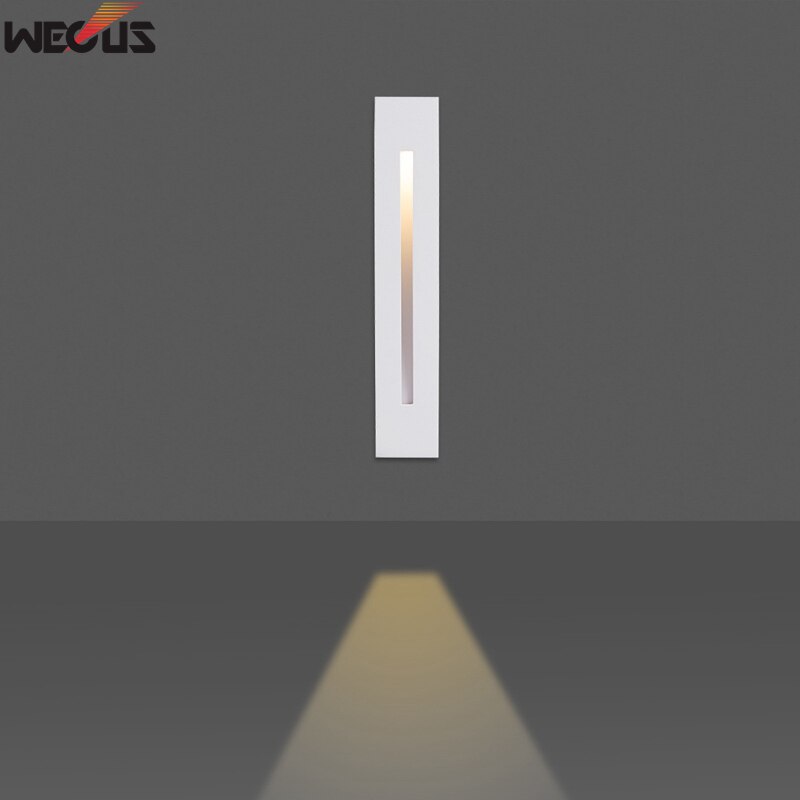 (WECUS) Strip-shaped downlight footlight, embedded rectangular led corridor stair light, kicking light