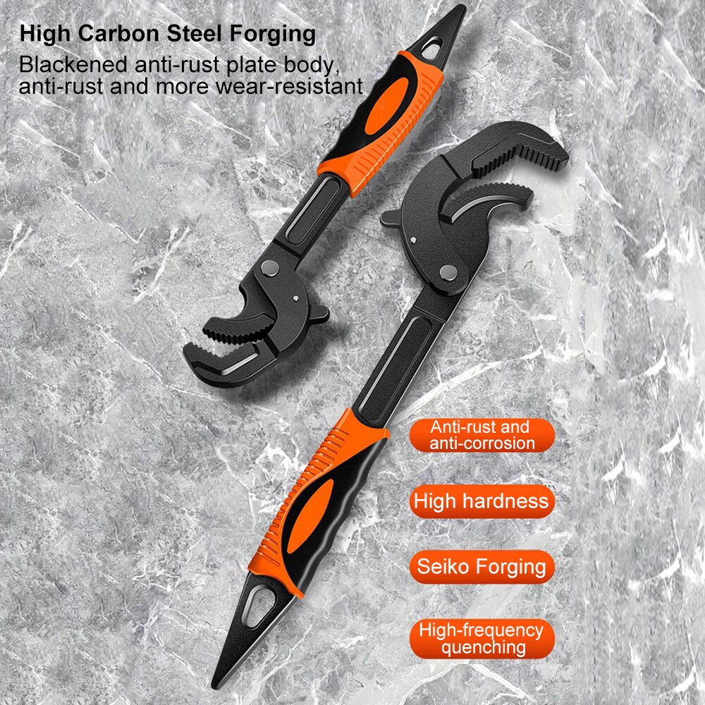 14-30mm/30-60mm Universal Pipe Wrench Open End Spanner High-Carbon Steel Adjustable Wrenches Tool Home Plumber Multi Hand Tool
