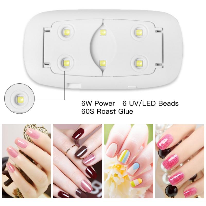 ! Lampe à ongles Portable 6W sèche-ongles Machine LED lampe UV Micro USB câble usage domestique ongles UV Gel vernis sèche ongles outils d'art
