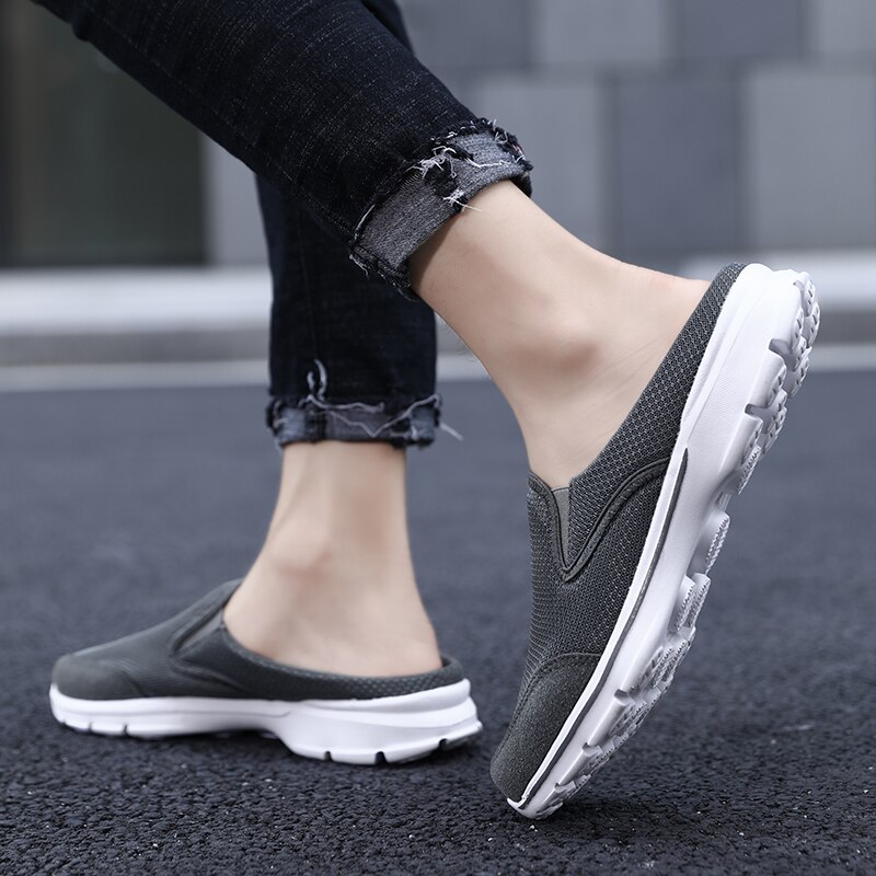 Susugrace – demi-chaussures pour hommes, mocassins plats décontractés pour l'extérieur, à la , doux et respirants, chaussures Super légères pour hommes, demi-pantoufle,