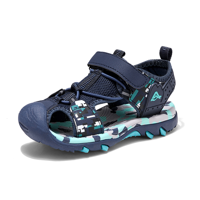Summer Sport Sandals for Children's 5-16 Years Boys Breathable Anti-Slip Beach Shoes Outdoor Anti-Bump Closed Toe Sandails: black / 4