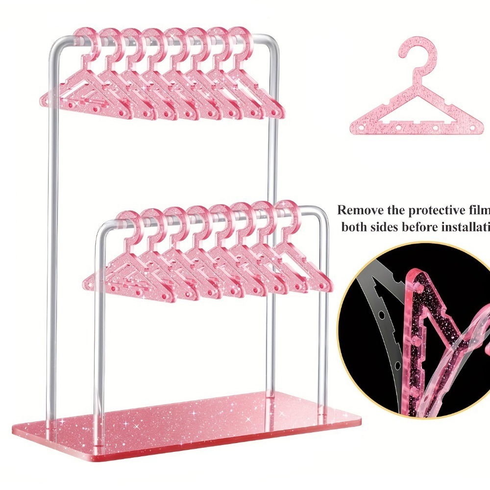 Jewelry Organizer 16pcs Hangers Shaped Jewelry Holder Detachable Acrylic Dangle Earrings Display Racks Transparent Stable: Blue