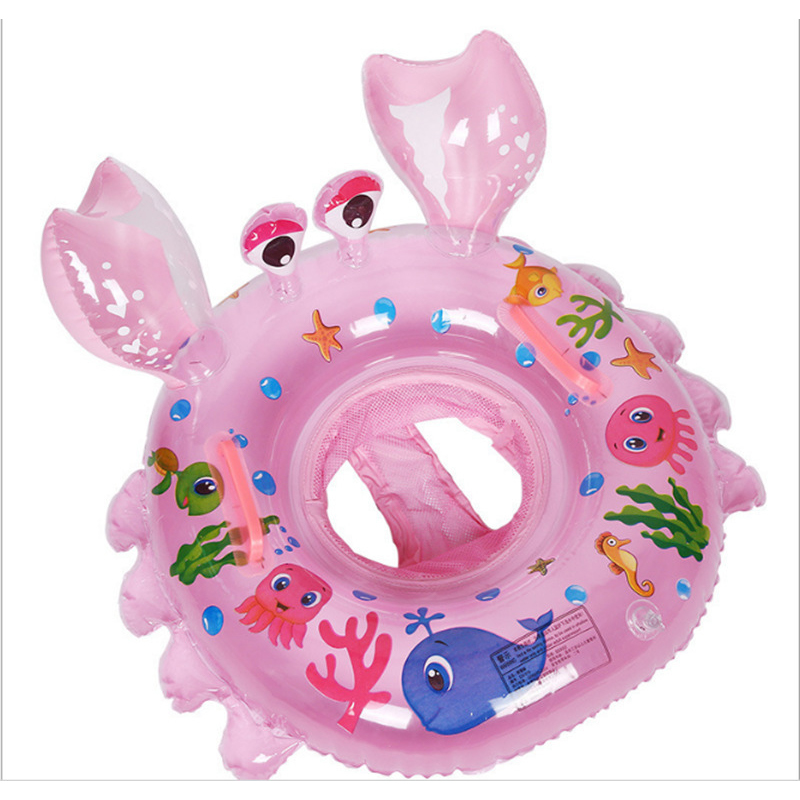 Crab Environmental Protection PVC Baby Swimming Ring 0-4 Years Old Children Sitting Ring Armpit Inflatable Toy Boys And Girls: fense