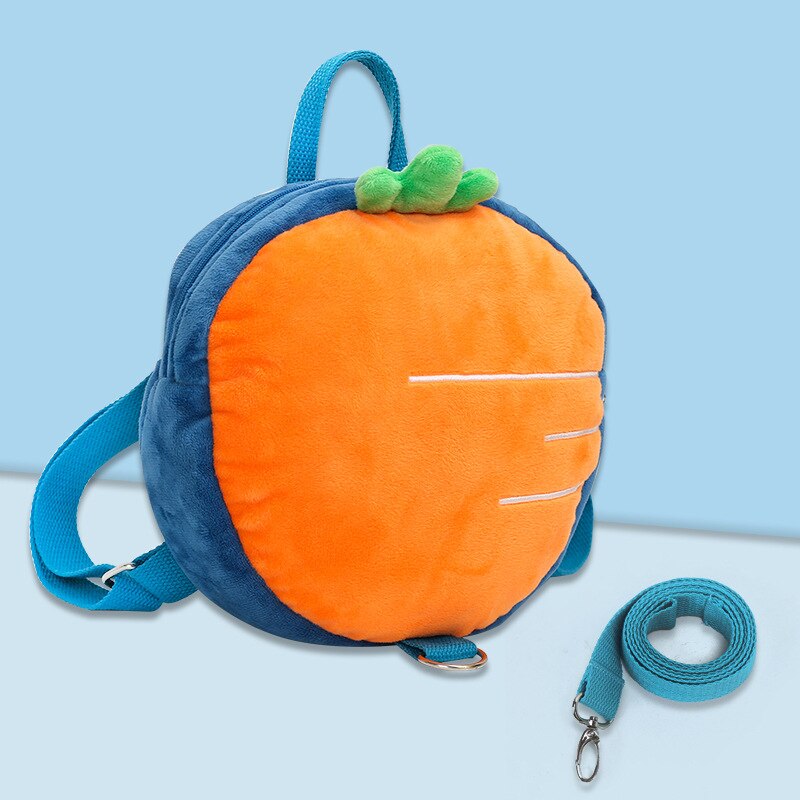 Bébé sécurité harnais sac à dos enfant en bas âge Anti-perdu sac mignon fruits cartable pour enfants enfant en bas âge Anti perdu lien de poignet: Carrot