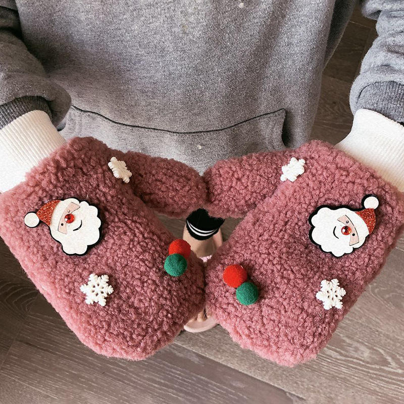 Wecute Christmas Snowflake Kids Warm Gloves for Boy Girl Winnter Versatile Kids Baby Gloves Christmas for Kids