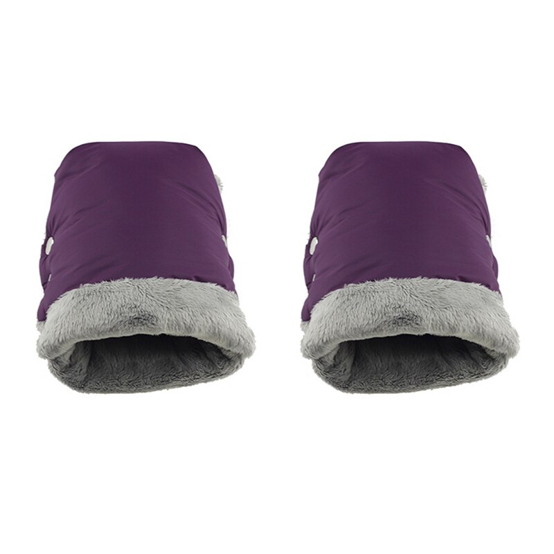 Baby Stroller Gloves Winter Pram Hand Muff Waterproof Pram Accessory Mitten Baby Buggy Clutch Cart Thick Gloves: Purple 16x21cm