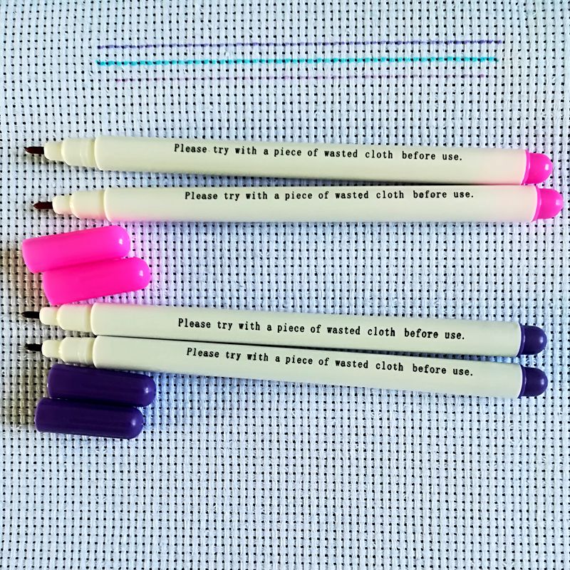 Fabric Paint Marker Tailor Pen Purple Air Erasable Pen Chaco Ace Pen Markers Pink Textile Marker Fabric Pen Needle DIY Tools
