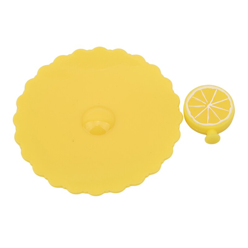 Leuke Silicone Anti-Dust Bowl Cover Vruchten Sieren Water Drinkbeker Deksel Cup Seals Glazen Mokken Cap Diameter Keuken bar Benodigdheden: yellow