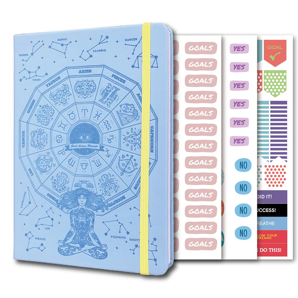 2022 Dagelijkse Doel Planner Undated Agenda Wekelijkse Maandelijkse Kalender Organisator Notebook Productiviteit: blue-2