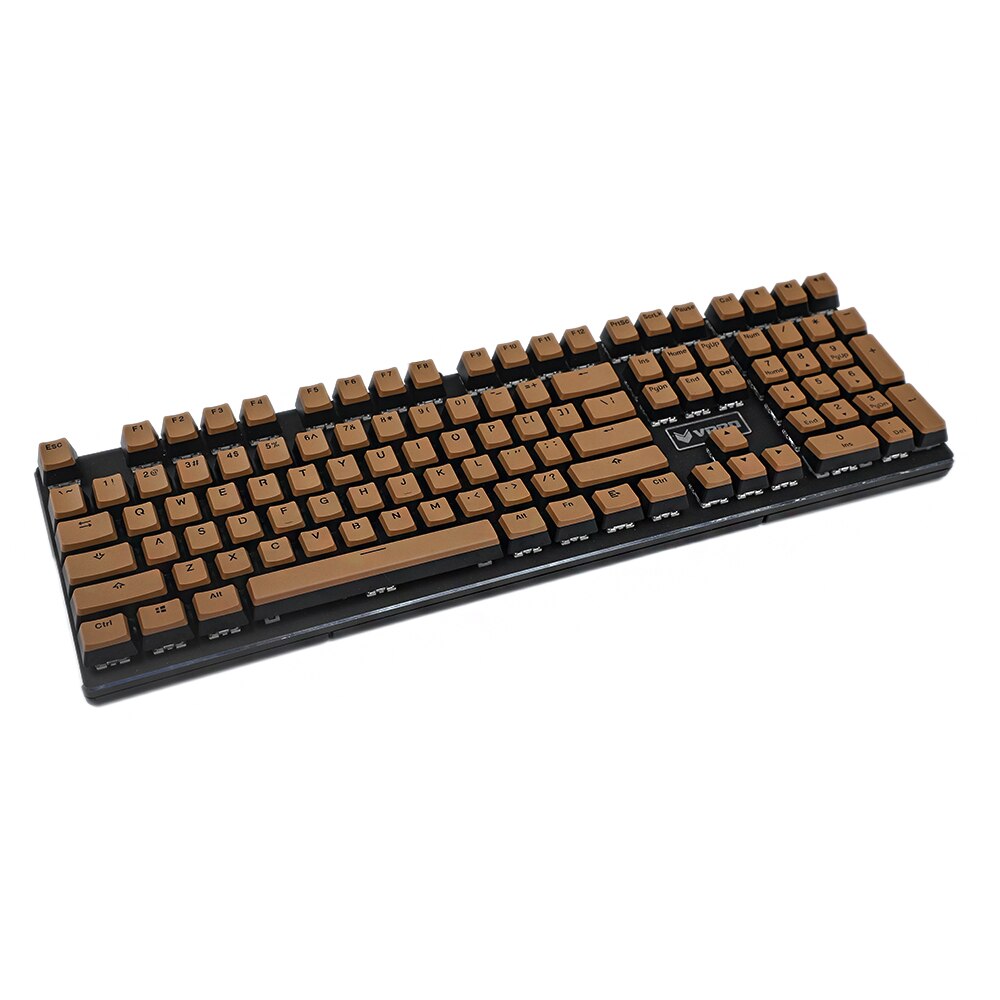 YMDK 104 108 PBT OEM Profile Coffee Yellow White Pudding Keyset For MX Mechanical Keyboard Non Shine Through: Coffee 108