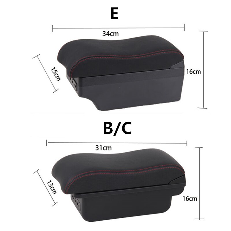 Auto Armleuning Box voor Toyota Rush - ABS Leer Opbergunit met USB & LED - Interieur Accessoire