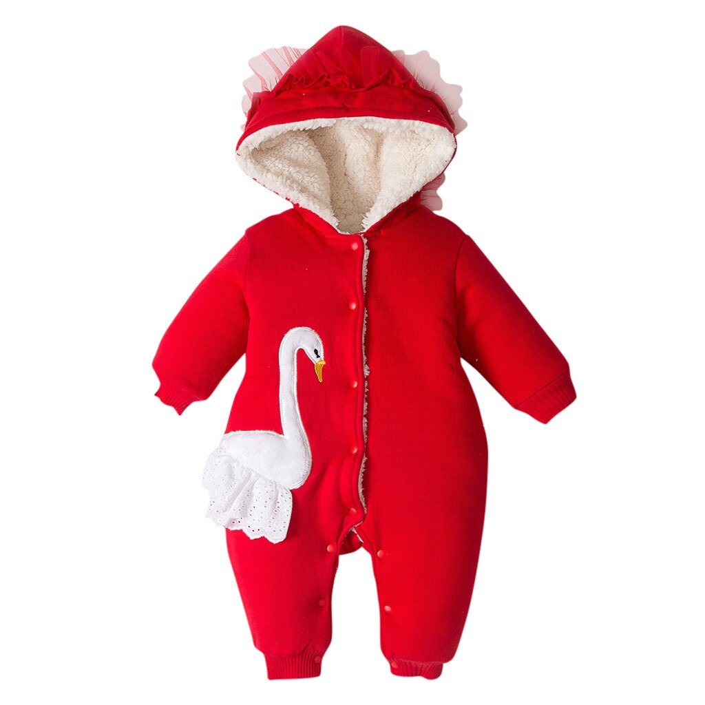 SAGACE Zipper Jacket Coat Snowsuits For Babies Winter Thick Clothes Toddler Baby Kids Baby Girl Jackets Girls Outerwear Coats: Red / 12M