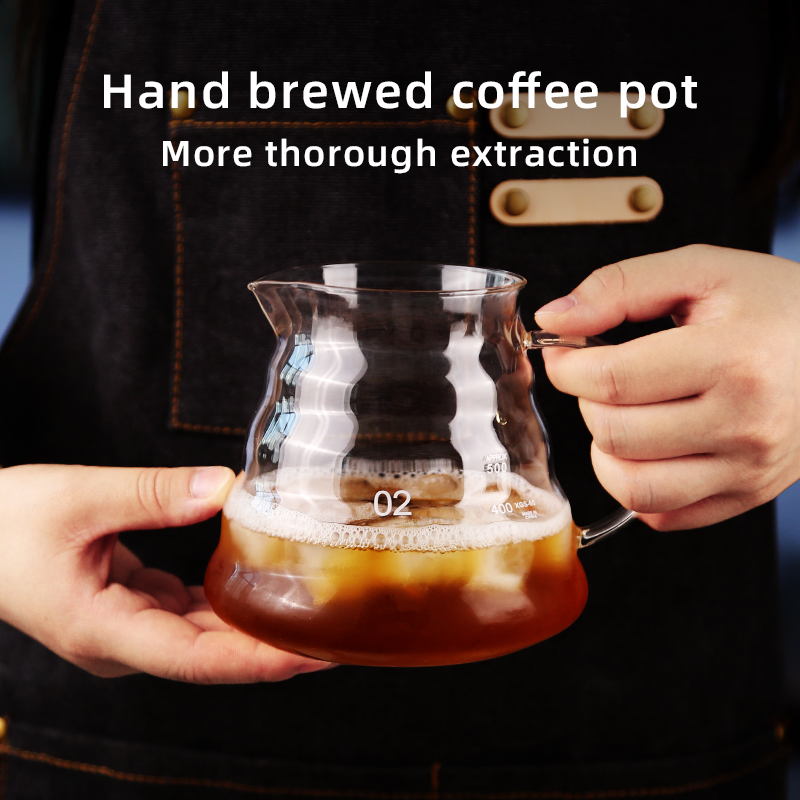 Heat Resistant Borosilicate Glass Hand Drip Coffee Pot Carafe Share Pot Pour Over Coffee Server Drip Coffee Pot