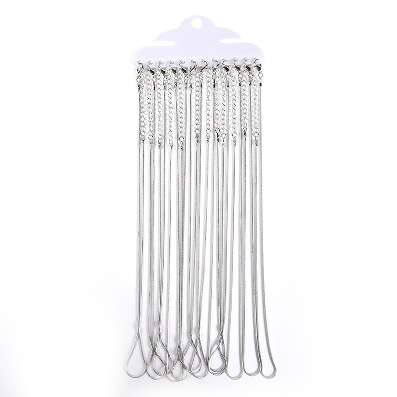 12 Pz/lotto Oro Argento di colore 40 centimetri Del Serpente Catene Della Collana per Le Donne Monili Che Fanno La Collana Risultati: Rhodium placcato
