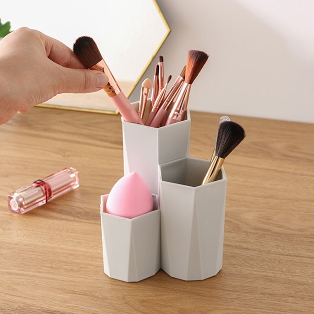 Caja de almacenamiento de cosméticos de escritorio de plástico pinceles para lápiz labial soporte organizador cajas de esmalte de uñas joyería estante de exhibición Kits de herramientas de maquillaje