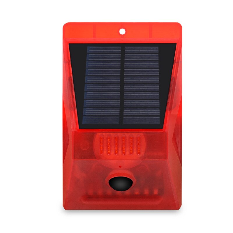 Alarma de movimiento PIR con energía Solar, Sensor de movimiento con Control remoto, 129dB, sirena estroboscópica para casa, jardín, cobertizo, caravana, sistema de alarma de seguridad: Alarm Only