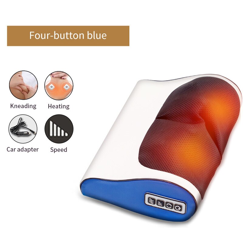 Infrarood Verwarming Nek Schouder Terug Body Multifunctionele Massage Kussen Shiatsu Massager Apparaat Cervicale Gezonde Massageador: RP2-L (Blue)