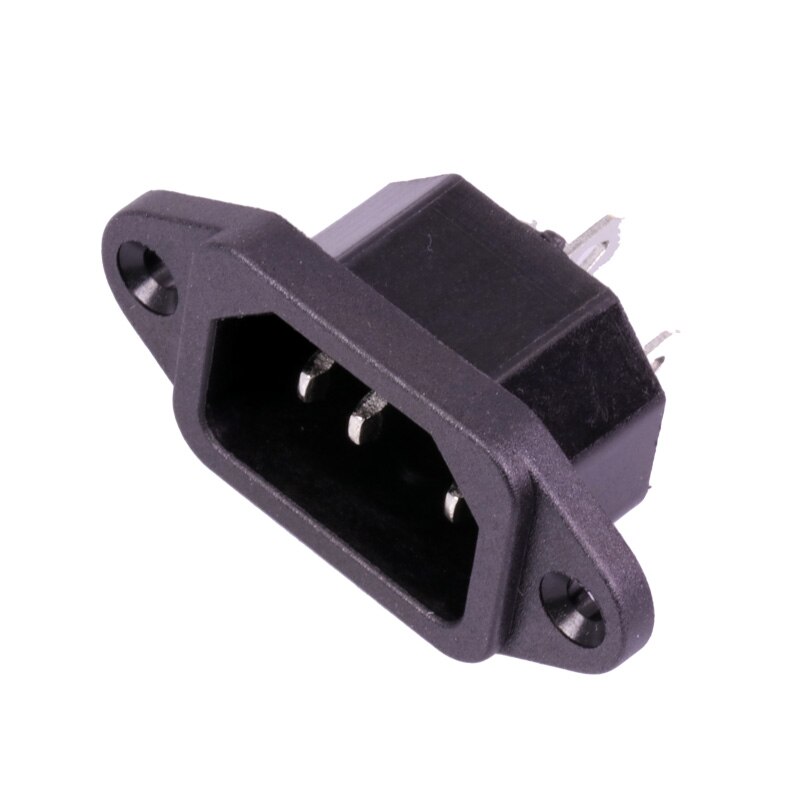 10pcs/lot AC Male Plug Panel Mount Power Supply Connector AC 3 Pins IEC320 C14 Inlet AC 250V 15A AC Power Adapter