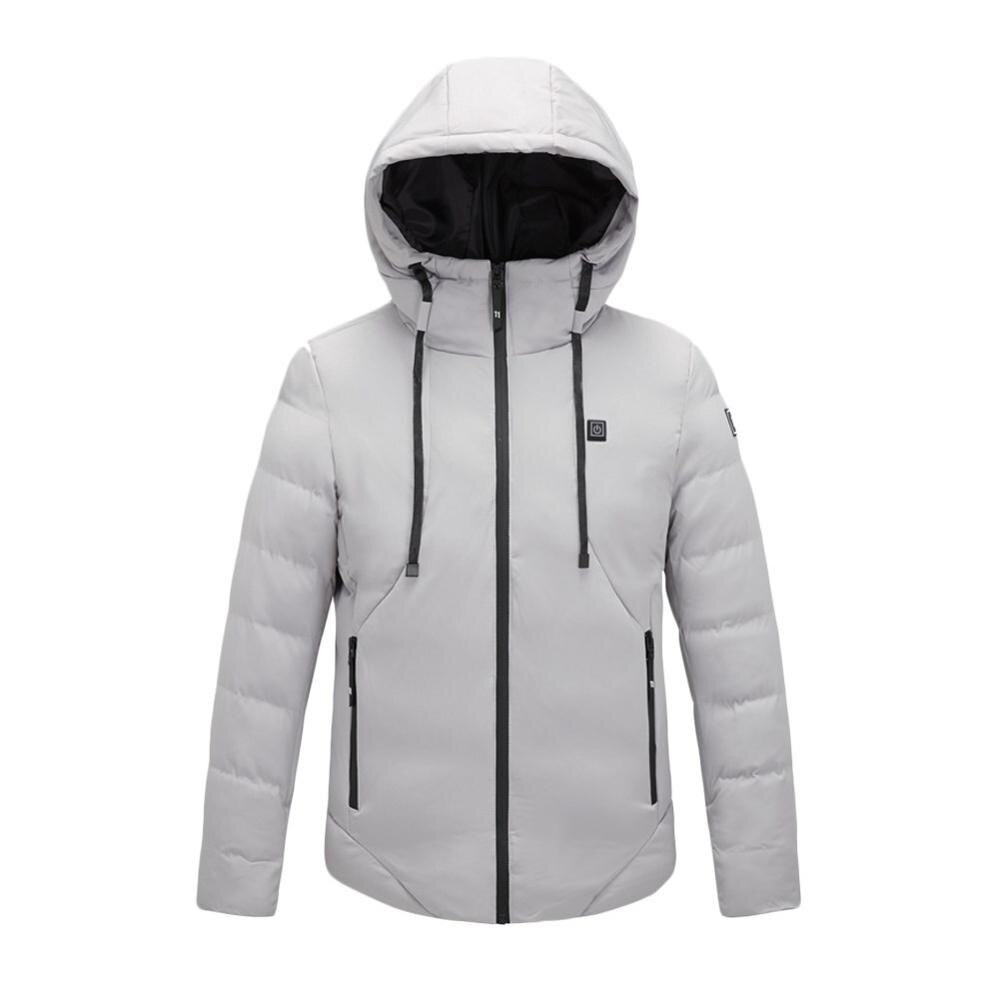 9 Zone Heating Clothing Dual Control Thick Clothes Heating Jacket Cotton Clothing USB Heating Three-Speed Electric Heating: Gray / L