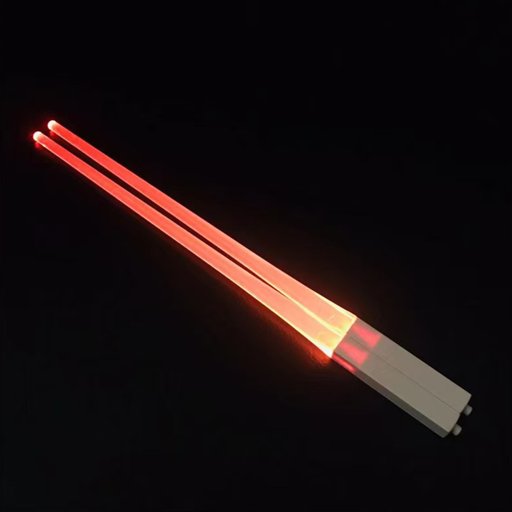 1Pair LED Lightsaber Luminous Chopsticks Detachable Washable Reusable BPA Free Tableware For Kitchen Dinner StarWar Theme Party: Red
