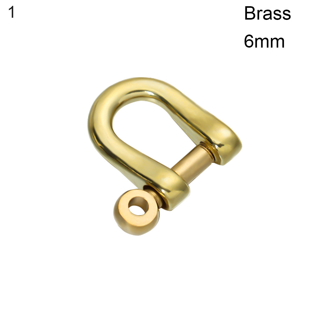 Stainless Steel Staples Carabiner Solid Brass Metal D Bow Shackle Fob Key Ring Keychain Hook Screw Joint Connector Buckle: B-1