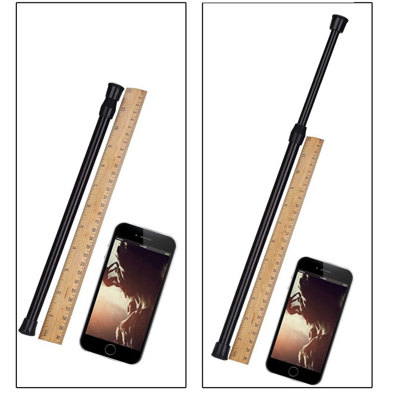 5 Pack Cupboard Bars Tensions Rod Spring Curtain Rod for DIY Projects, Extendable Width, 11.81 to 20 Inches (Black)