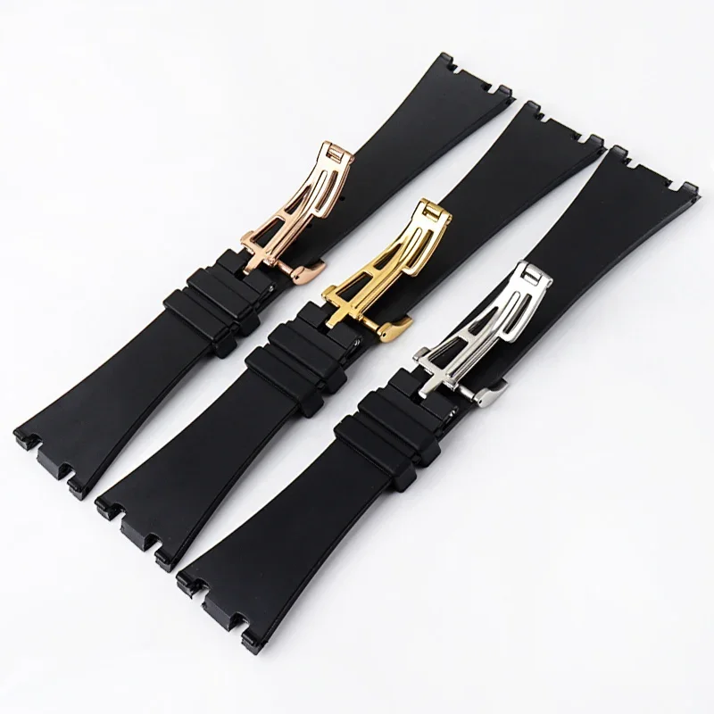 Silicone Watch Straps 26mm 27mm Watchband For AP 15400 15202 15500 15703 26470SO Royal Oak Offshore Men's Sports Rubber Bracelet