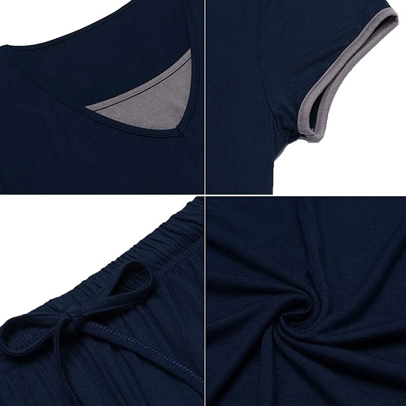 Maternité soins infirmiers vêtements de nuit pour les femmes enceintes décontracté solide allaitement pyjamas ensemble maternité maison vêtements grossesse hauts + pantalons