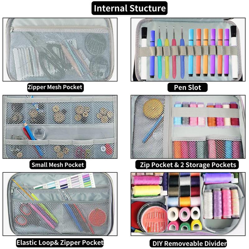 Organizzatore di stoccaggio per cucito Organizzatore di accessori per cucito di grandi dimensioni Scatola di immagazzinaggio per accessori per cucire per aghi per filo, spille, bottoni