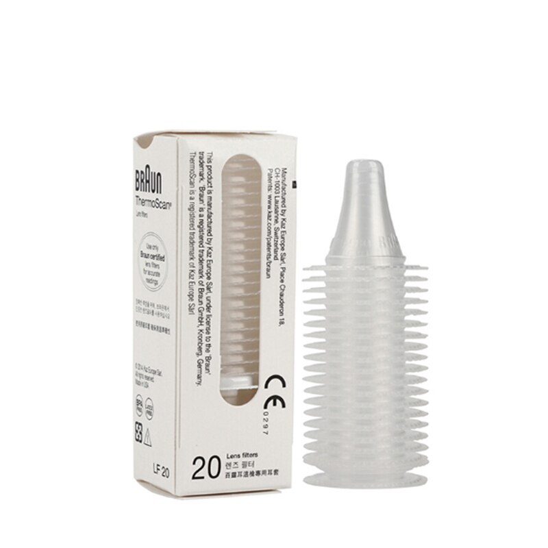 20 stk. øretermometerdeksel, linsefiltre, probedeksel til braun thermoscan 7.6*3*2.8mm: Default Title