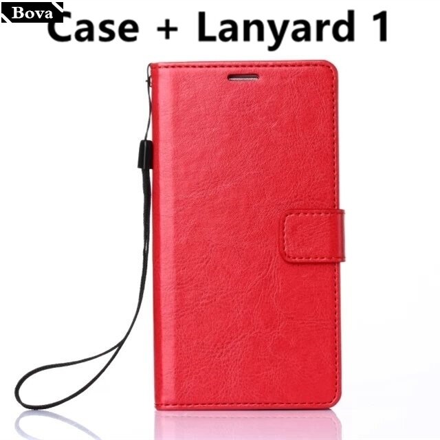 Karte Halfter abdeckung fallen für Lenovo K10 Plus 6.22 "Pu leder Fall Schutzhülle retro Halfter brieftasche kippen fallen: rot Schlüsselband 1 / Fall hinzufügen Glas Film