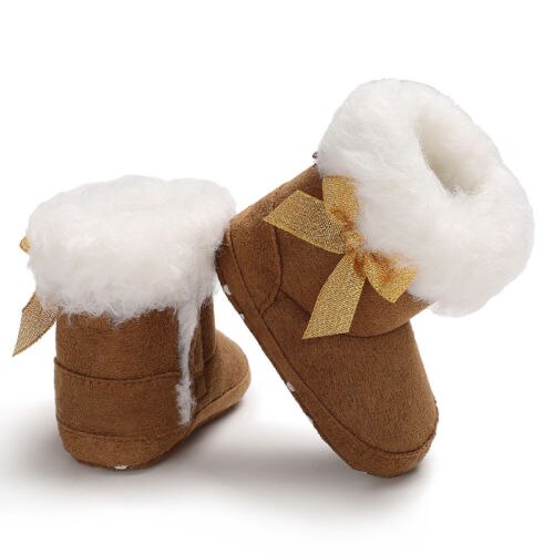 Toddler Baby Girl Boots Winter Warm Crib Shoe Warm Cotton Slip-on Soft Mocassin Shoes Baby Girls 0-18M